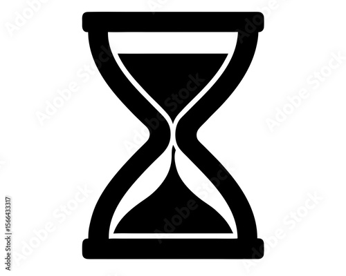Vintage hourglass sand timer time passing concept. A silhouette image of a classic hourglass timer vector