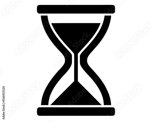 Vintage hourglass sand timer time passing concept. A silhouette image of a classic hourglass timer vector