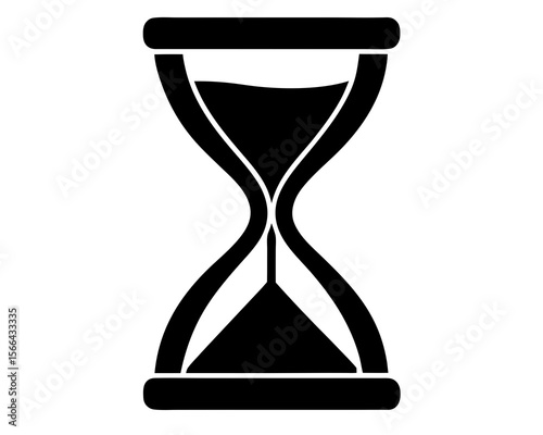 Vintage hourglass sand timer time passing concept. A silhouette image of a classic hourglass timer vector