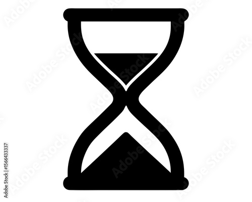 Vintage hourglass sand timer time passing concept. A silhouette image of a classic hourglass timer vector
