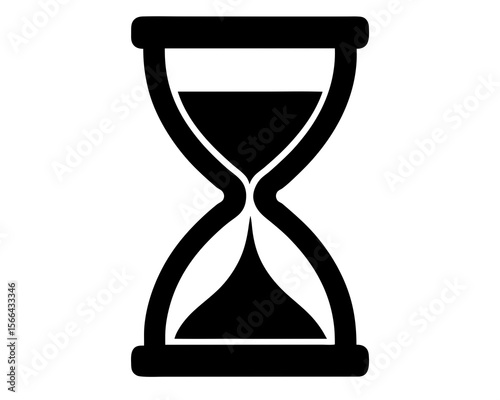 Vintage hourglass sand timer time passing concept. A silhouette image of a classic hourglass timer vector