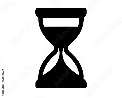 Vintage hourglass sand timer time passing concept. A silhouette image of a classic hourglass timer vector