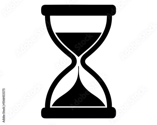 Vintage hourglass sand timer time passing concept. A silhouette image of a classic hourglass timer vector