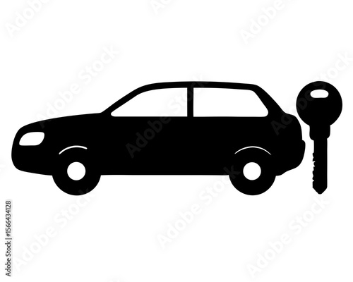 Key car rent. vector Simple modern icon design illustration.