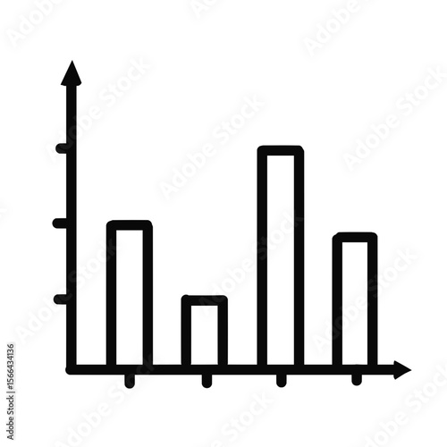 business graph with arrow, bar chart