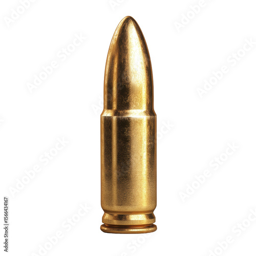 Wallpaper Mural Bullet displayed on a white background showcasing its metallic finish and pointed design, bullet isolated on white background Torontodigital.ca