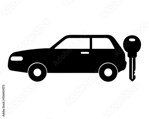 Key car rent. vector Simple modern icon design illustration.