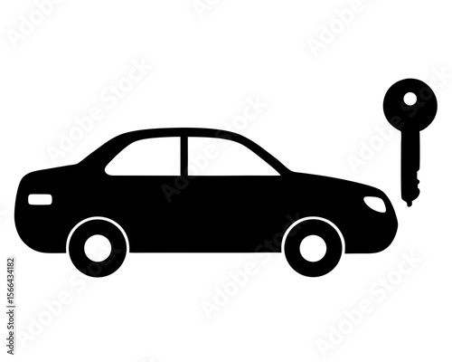 Key car rent. vector Simple modern icon design illustration.