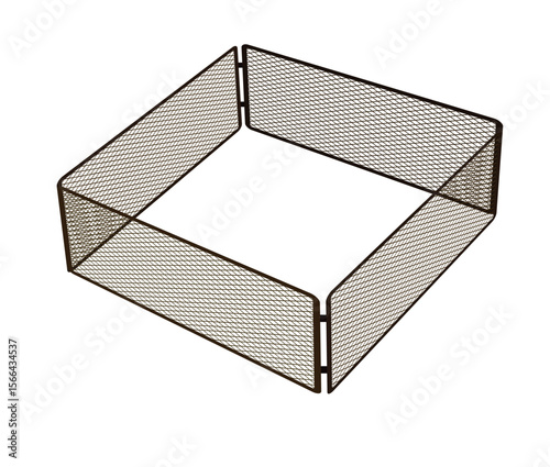 Metal fence cage. vector illustration	