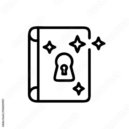 Enchanted Grimoire A Magical Spellbook Icon, Secure and Mysterious, Vector Illustration