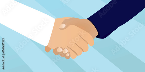Two men handshake. vector illustration