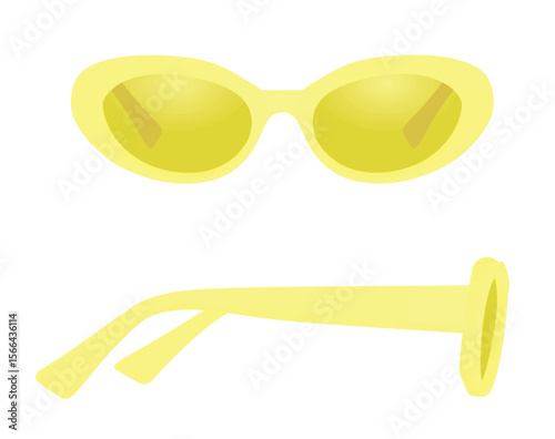 Yellow sun glasses. vector illustration	