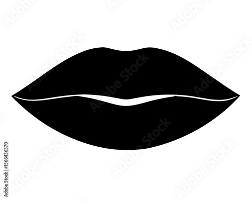 Lips icon cosmetic silhouette, Lip and lipstick icon silhouette vector art illustration