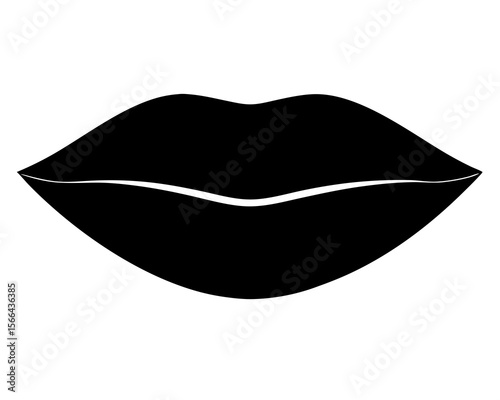 Lips icon cosmetic silhouette, Lip and lipstick icon silhouette vector art illustration