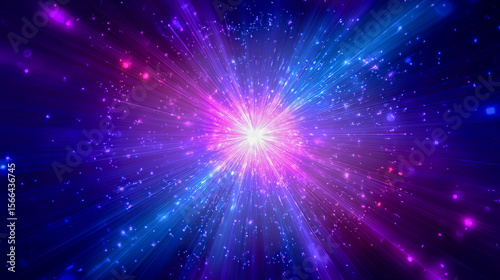 Stunning Cosmic Explosion With Vibrant Colors and Radiant Light in a Vast Universe