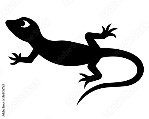 Lizard Silhouette Minimalist Black Gecko and Reptile. silhouette of a lizard, lizard vector silhouette without background