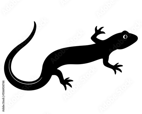 Lizard Silhouette Minimalist Black Gecko and Reptile. silhouette of a lizard, lizard vector silhouette without background
