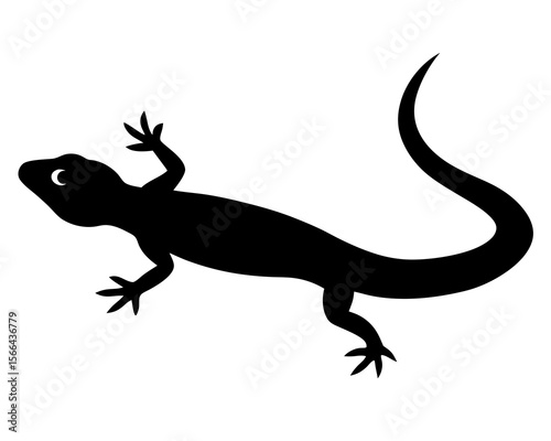 Lizard Silhouette Minimalist Black Gecko and Reptile. silhouette of a lizard, lizard vector silhouette without background