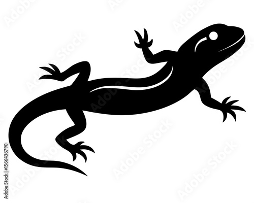 Lizard Silhouette Minimalist Black Gecko and Reptile. silhouette of a lizard, lizard vector silhouette without background