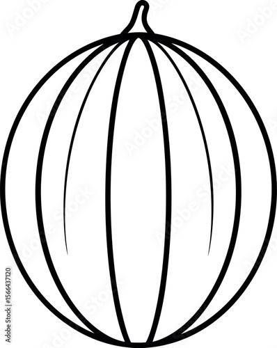 Korean Melon with Striped Skin Flat Vector Design
