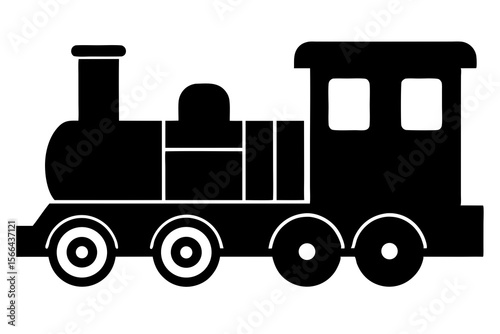 locomotive smoke train silhouette. Vintage steam train traveling through misty landscape vector