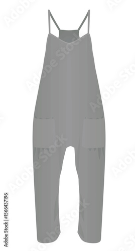 Grey suspenders pants. vector illustration	
