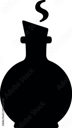Potion Bottle vector black silhouette print design