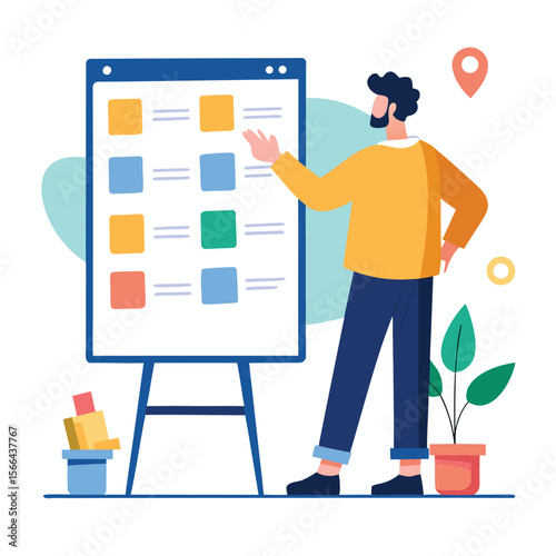Project Management Task Board Vector Design