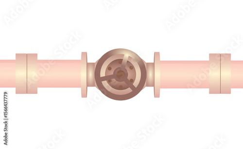 Brown oil pipeline. vector illustration	