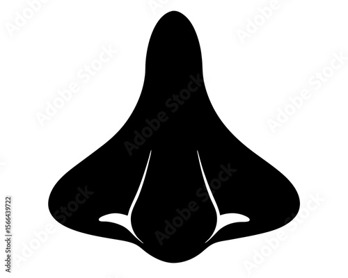 Nose vector silhouette illustration. Nose icon