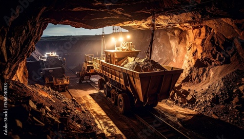Kereta tambang, kendaraan industri, mine train 