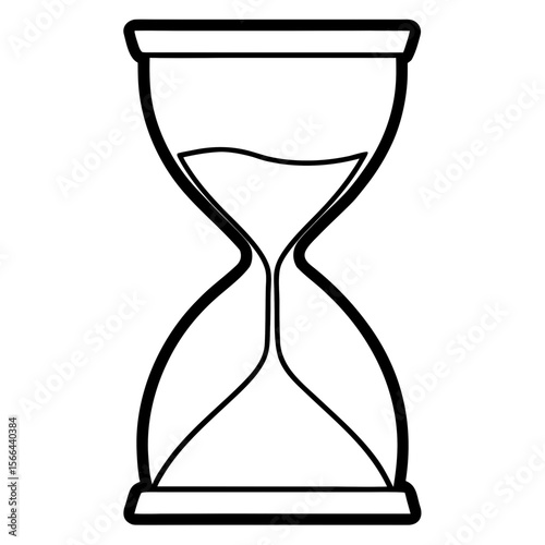  Hourglass with sand line art vector illustration