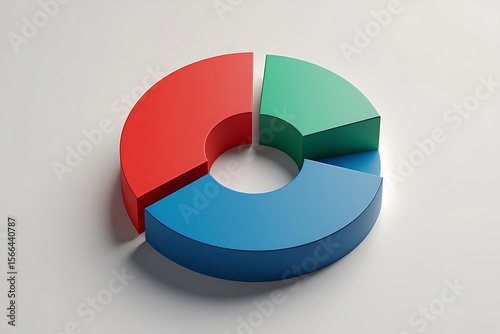 Pie chart data analysis diagram infographic statistics business report presentation color segments illustration