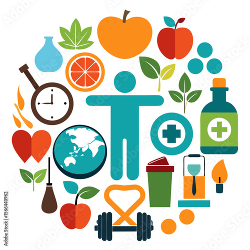 Perfect Vector Collection Of Health And Wellness Tools Silhouettes For Use Graphics Websites And Apps Designs On White Background
