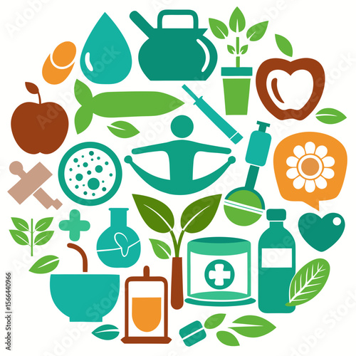 Perfect Vector Collection Of Health And Wellness Tools Silhouettes For Use Graphics Websites And Apps Designs On White Background