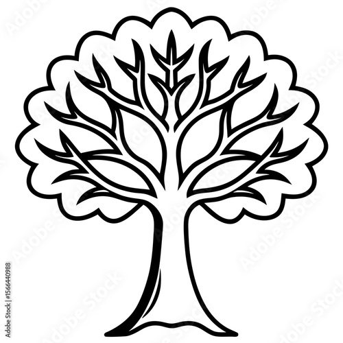 Tree of life line art vector illustration