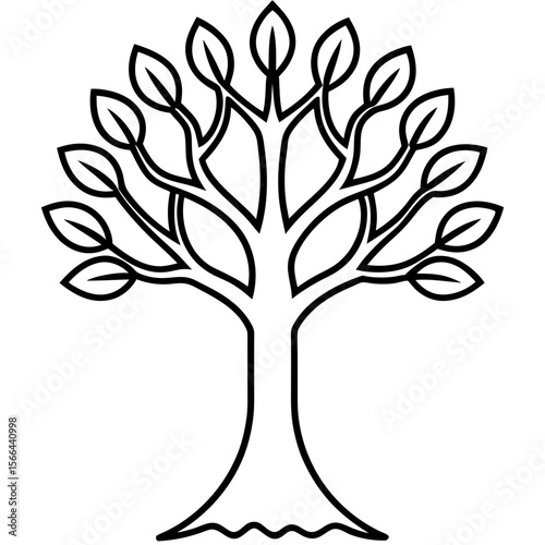 Tree of life line art vector illustration