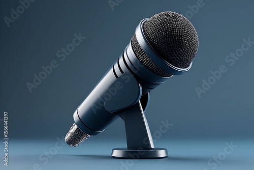 Microphone audio podcast voice recording studio equipment sound technology professional mic stand music tool