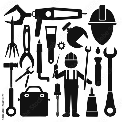 Perfect Vector Collection Of Welding Tools Silhouettes For Use Graphics Websites And Apps Designs On White Background