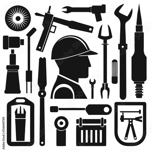 Perfect Vector Collection Of Welding Tools Silhouettes For Use Graphics Websites And Apps Designs On White Background