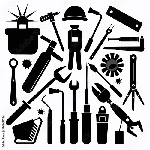 Perfect Vector Collection Of Welding Tools Silhouettes For Use Graphics Websites And Apps Designs On White Background