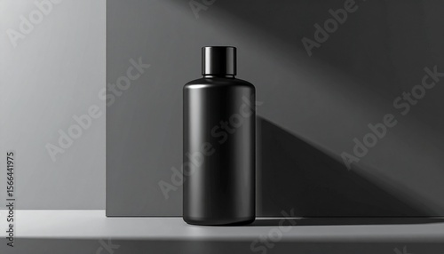 Sleek Black Matte Cosmetic Bottle Mockup Premium Packaging Design
