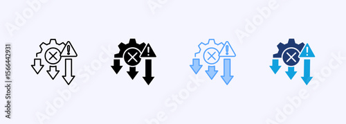 Reduce Error Icon Set Multiple Style Collection