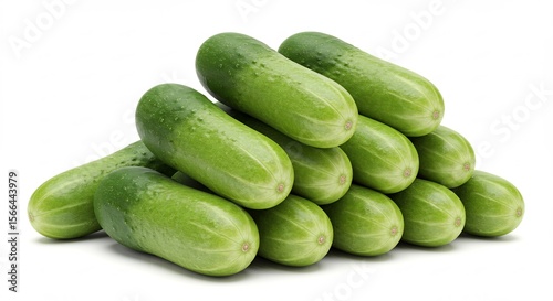 싱그러운 오이 산, 푸른빛 조명 아래 싱싱하게 쌓이다