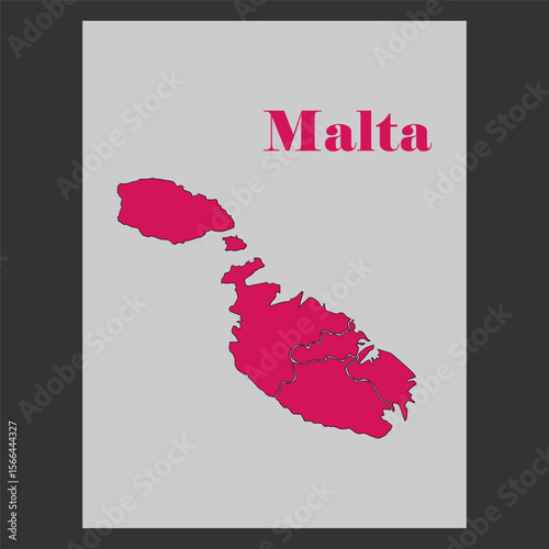 Icon vectors map of the country of Malta