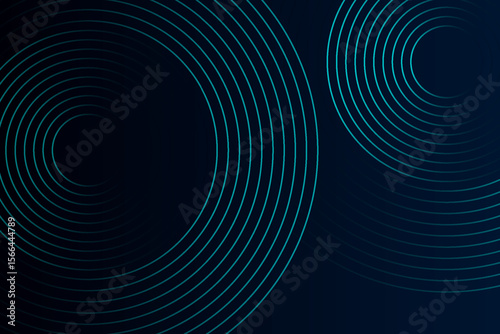 Blue abstract background with glowing circles. Swirl circular lines pattern. Geometric spiral. Twirl element. Modern graphic design. Futuristic technology concept.
