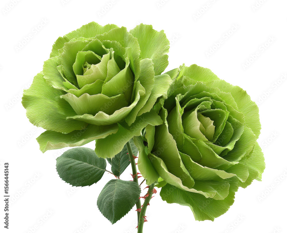 Obraz premium Green roses in bloom nature floral