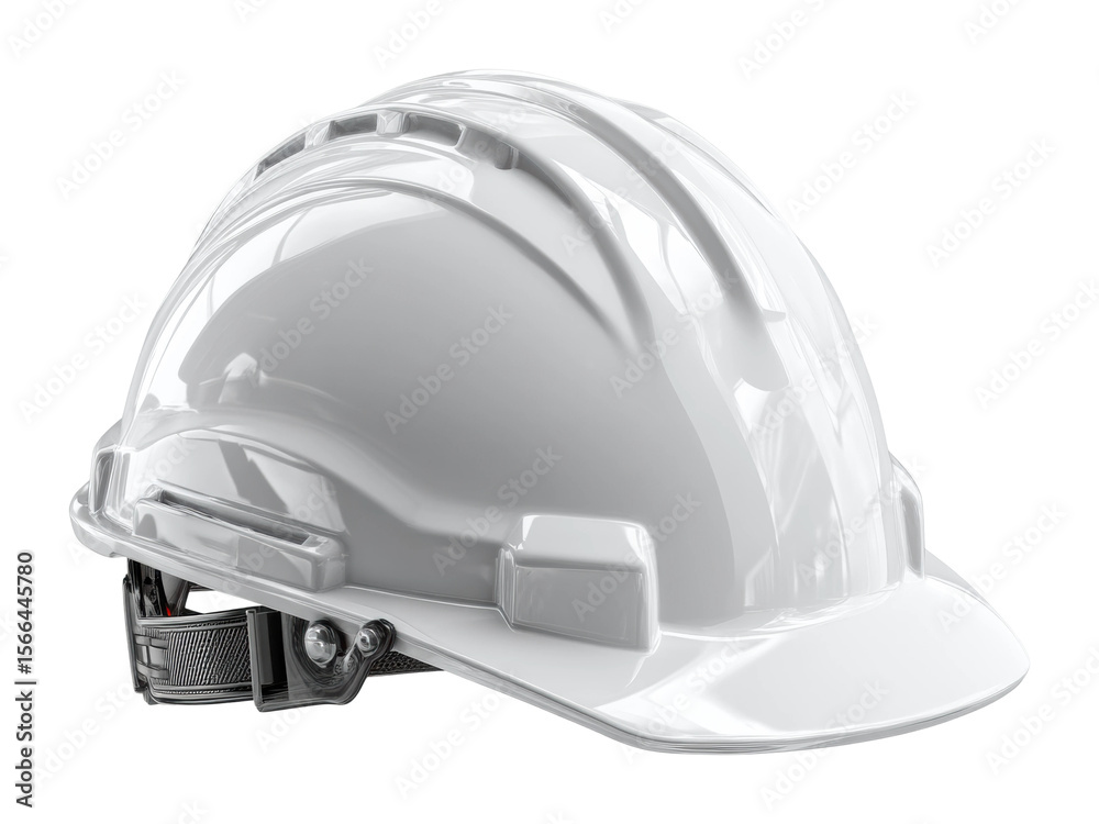 Fototapeta premium Construction safety equipment white hard hat on