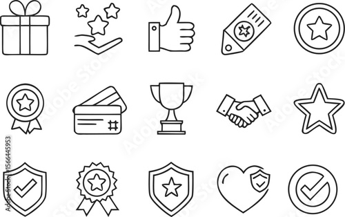 Premium Quality Line Icons Awards, Ratings, and Success Symbols