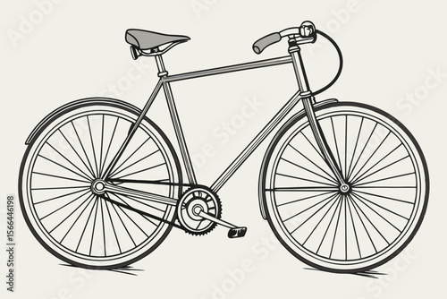 Classic Bicycle with Grey Seat and Handlebars bike